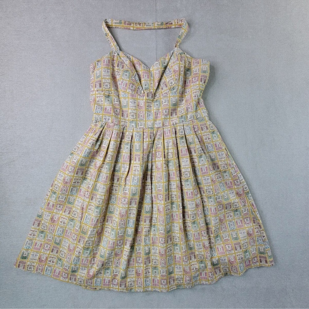 Myrtlewood Of California Dress 2X Postage Stamp Halter Dress